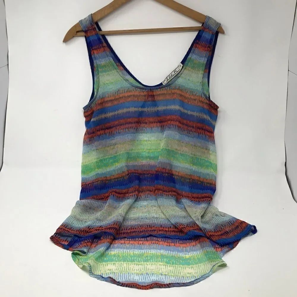 🌞🌴🌞Sz M Chloe K sheer high-low tank